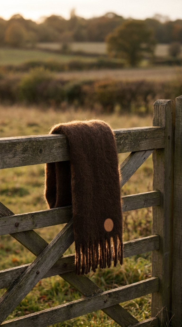 Chocolate Brown Mohair Scarf