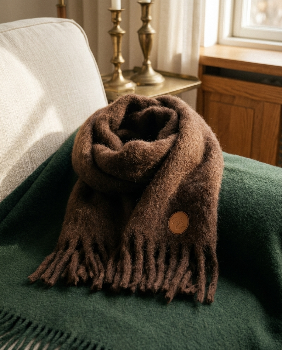 Chocolate Brown Mohair Scarf
